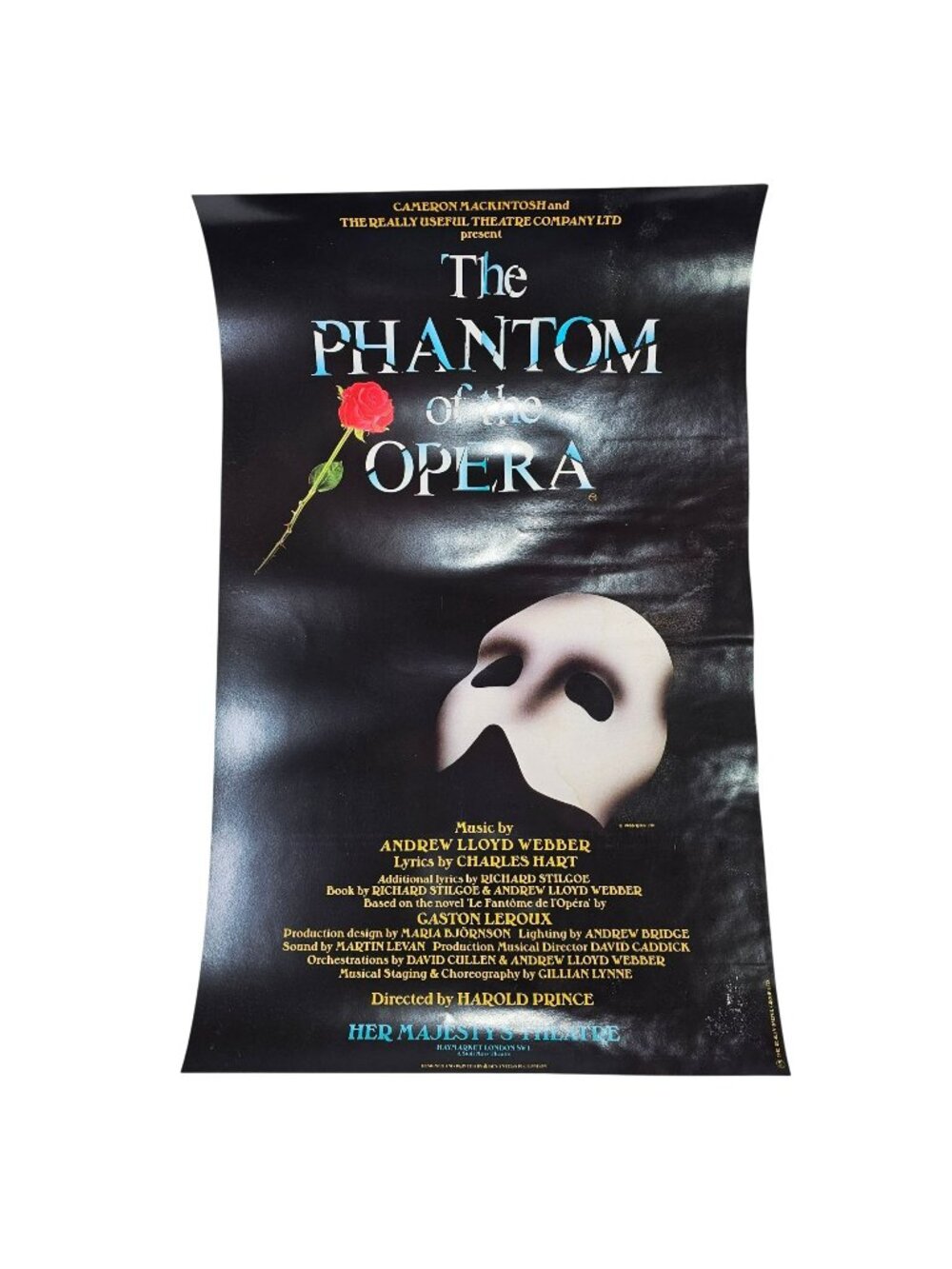 Phantom Of The Opera Her Majestys Theatre London Poster 1986 Dewynters 19x12"
